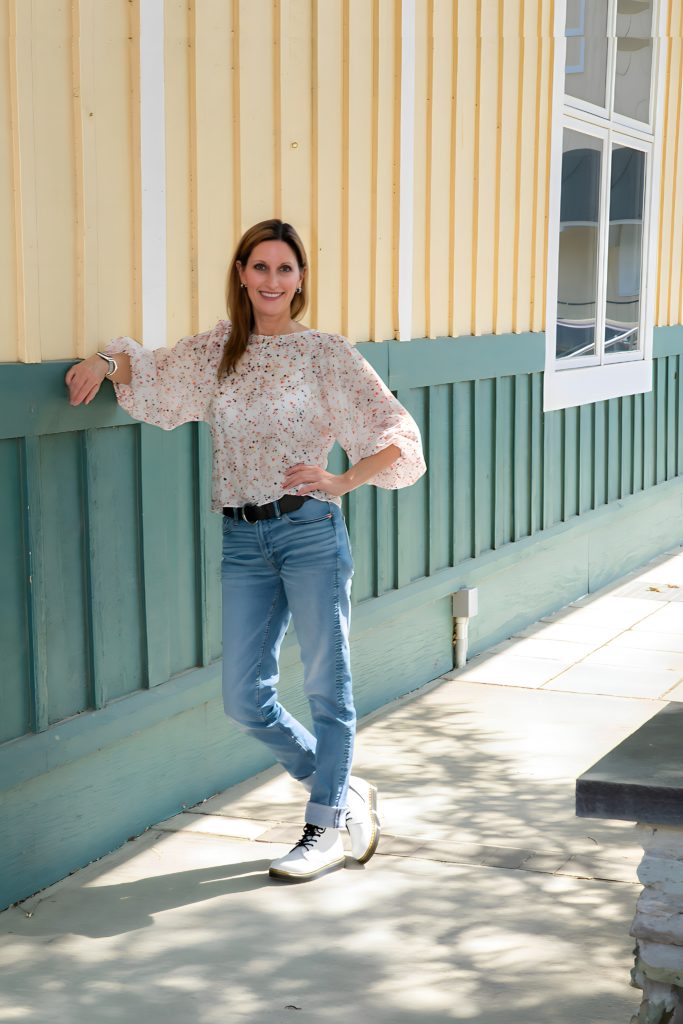 Lori Davis by the train station in Purcellville VA